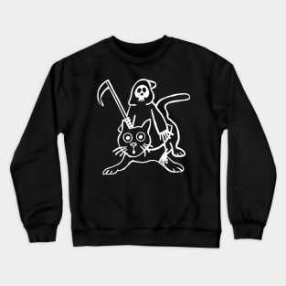 Grim Reaper and Black Cat Crewneck Sweatshirt